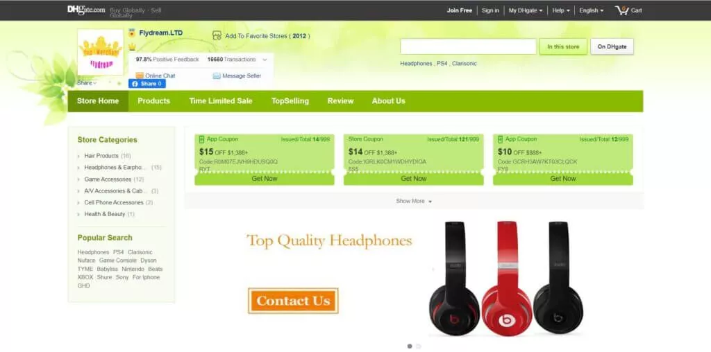 Los mejores vendedores de DHgate